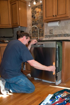 Dishwasher install in Midland, LA by Capital Trust Home Services Company handyman.